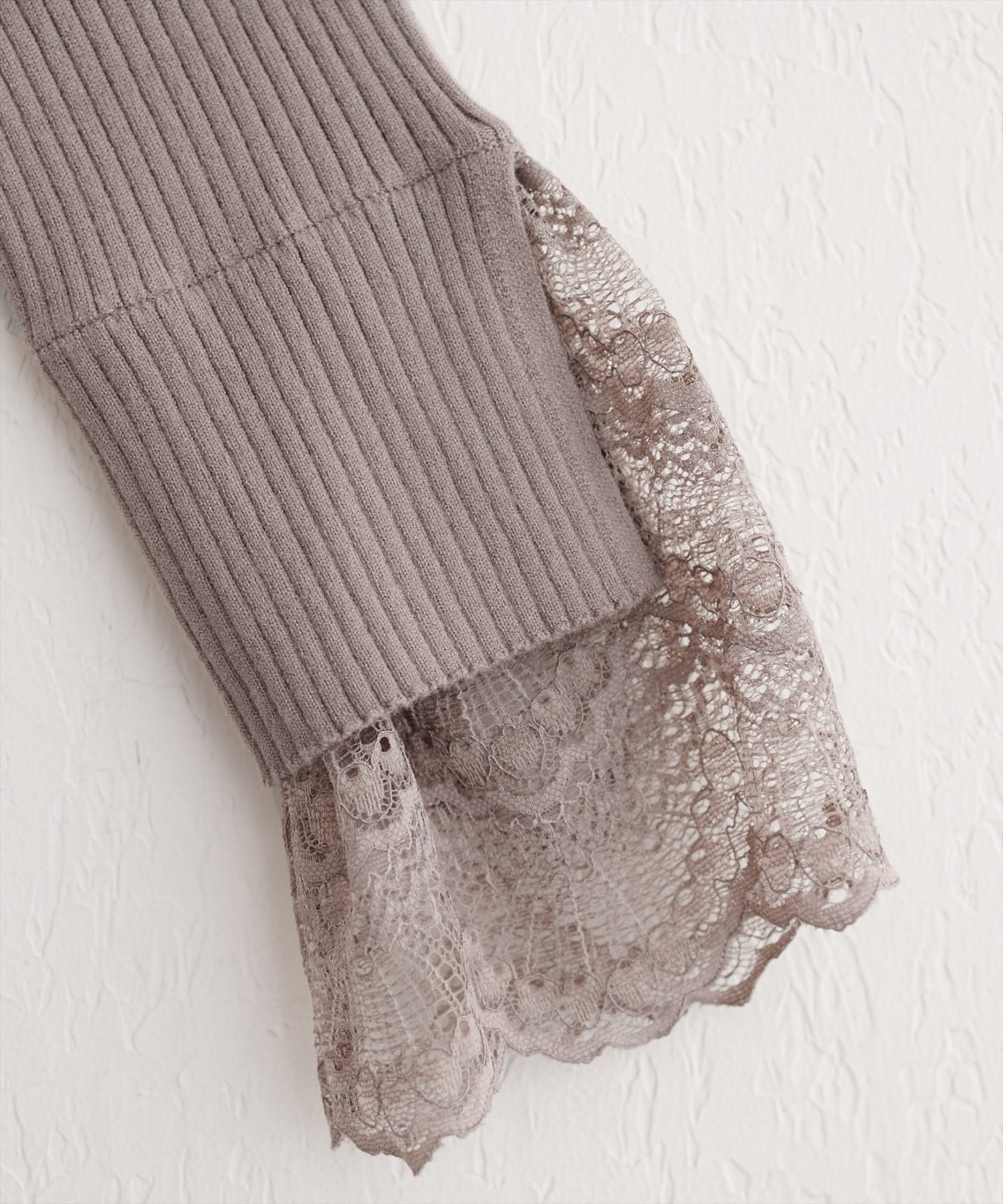 natural couture｜袖口レースニットワンピース | Rakuten Fashion(楽天