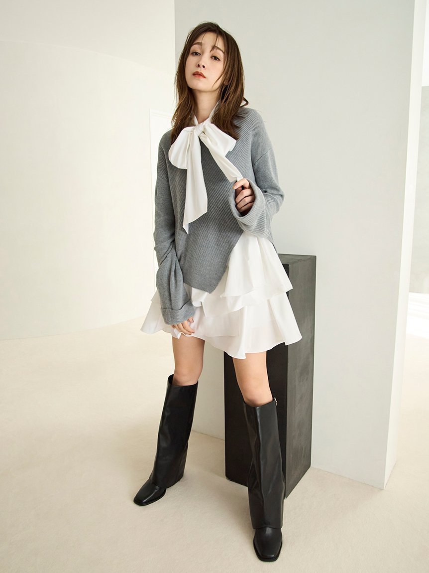 FRAY I.D｜リボンタイコンビニットチュニック | Rakuten Fashion(楽天