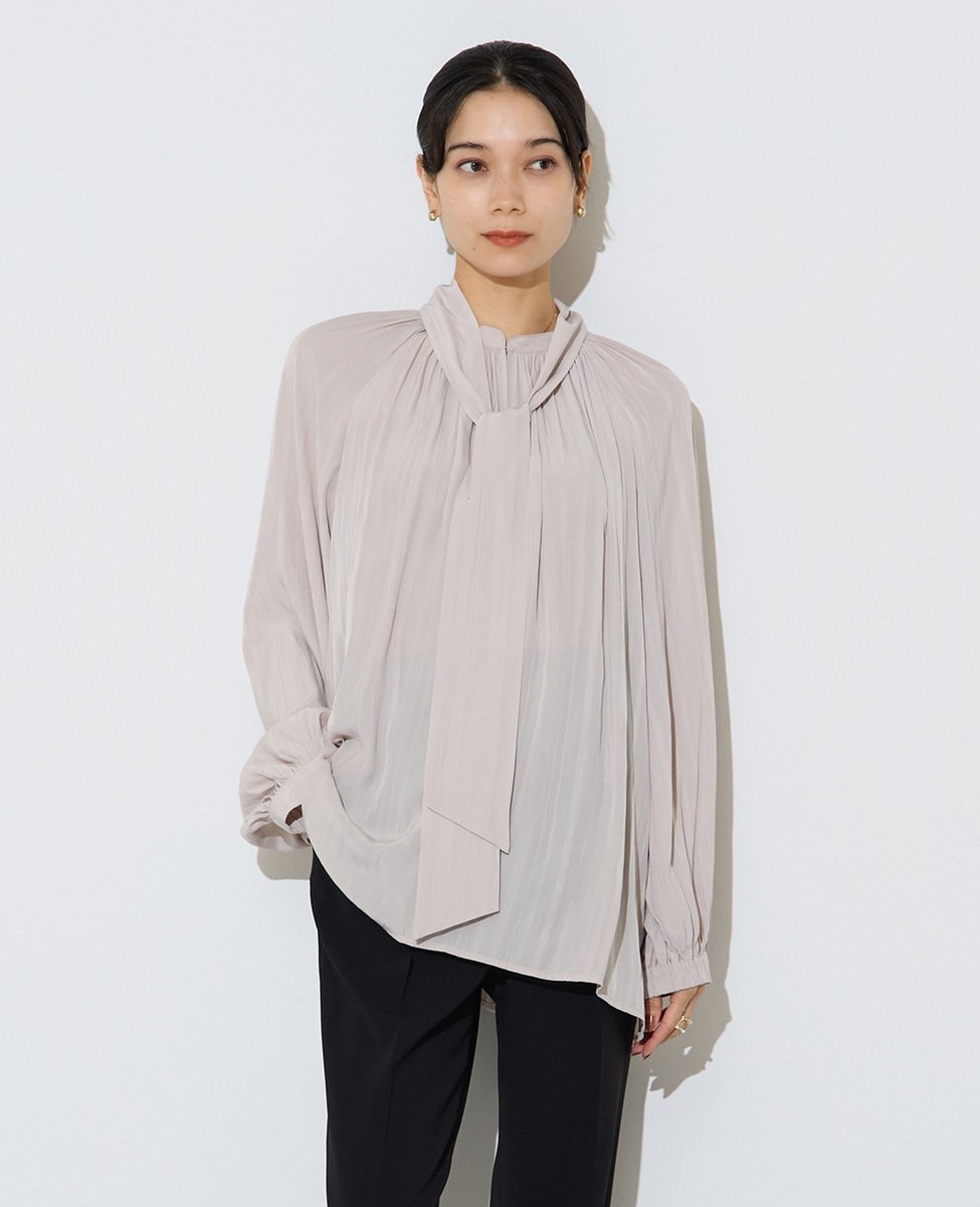 Liesse｜ボウタイ付きギャザーブラウス | Rakuten Fashion(楽天