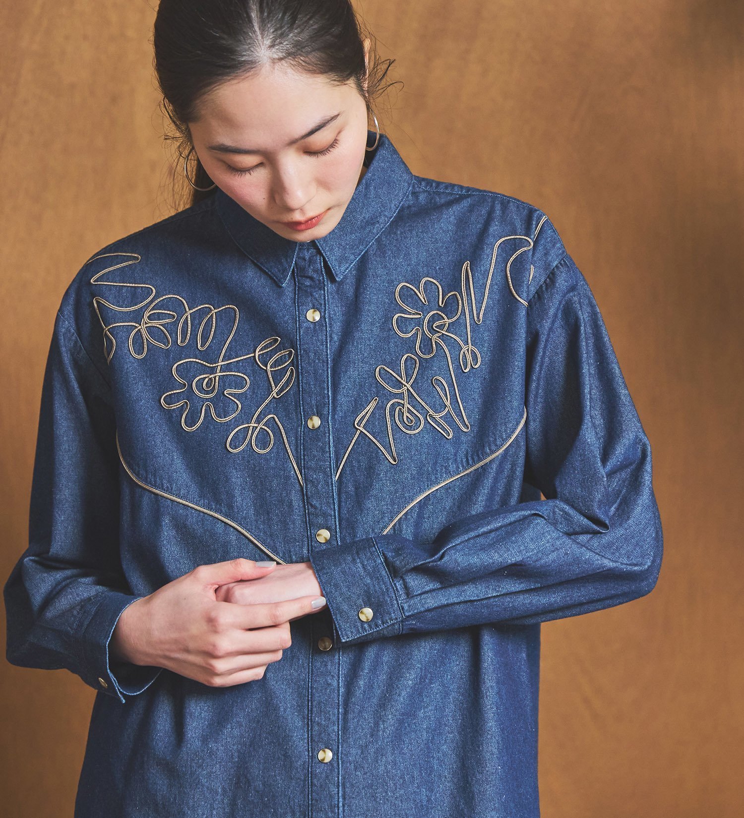 EDWIN ONLINE MALL｜SOMETHING コード刺繍デニムシャツ | Rakuten