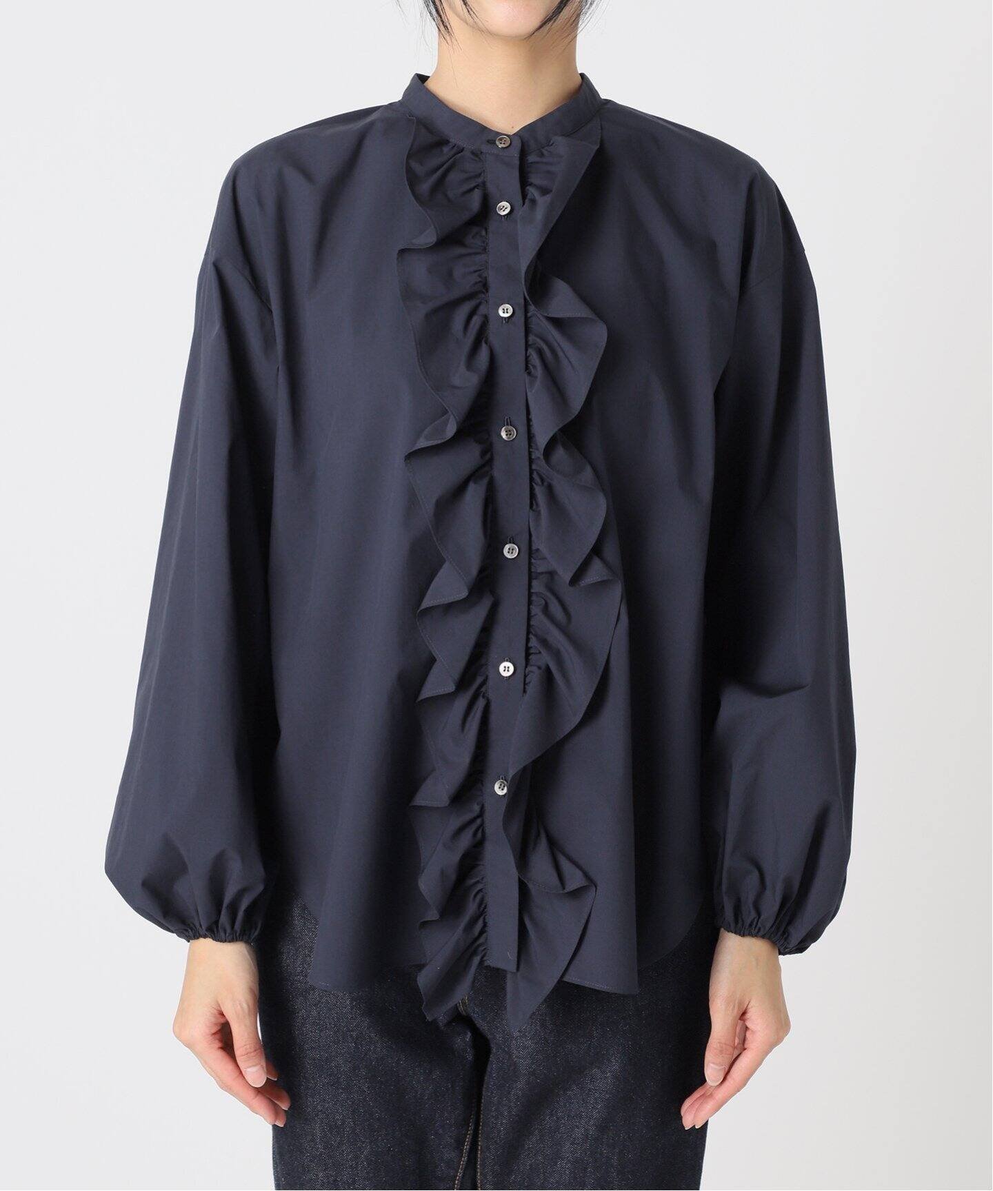 JOURNAL STANDARD L'ESSAGE｜《追加》スタンドカラーフリルシャツ