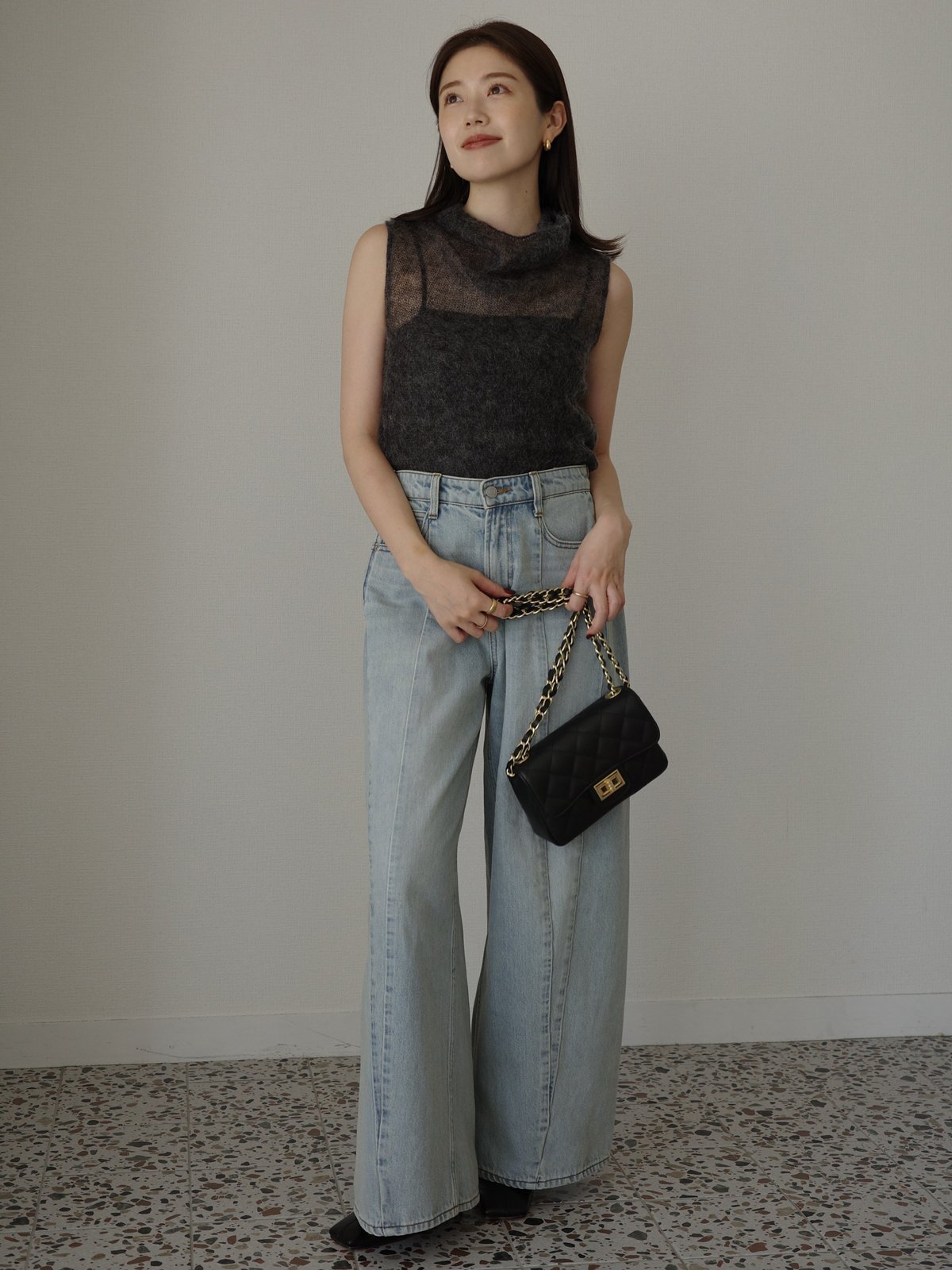 anuans｜サイドタックカジュアルワイドデニム | Rakuten Fashion(楽天