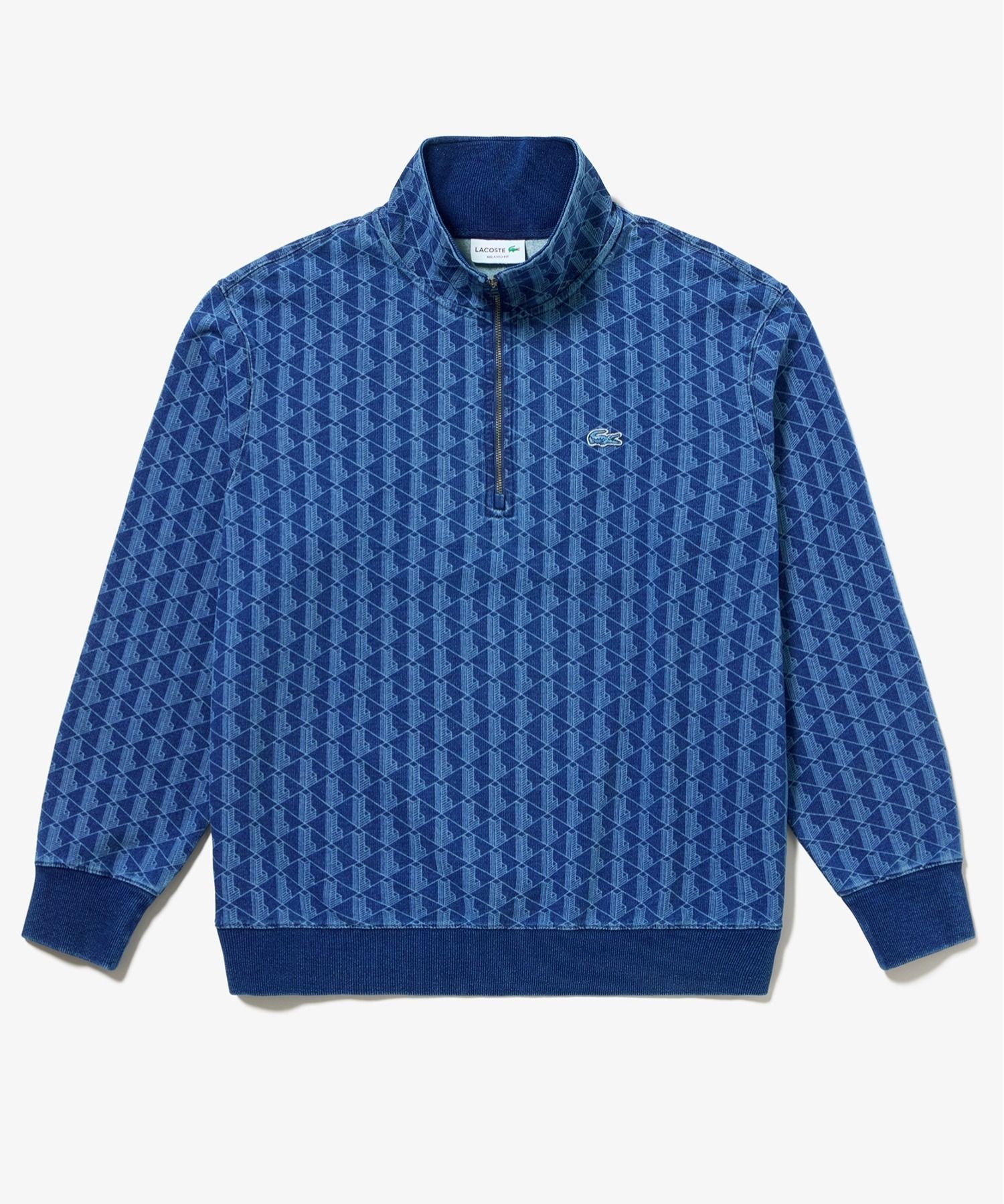 LACOSTE｜インディゴスウェットモノグラムトラックジャケット