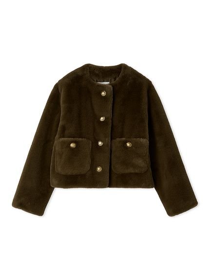 Mila Owen｜金釦クロップドファージャケット | Rakuten Fashion(楽天