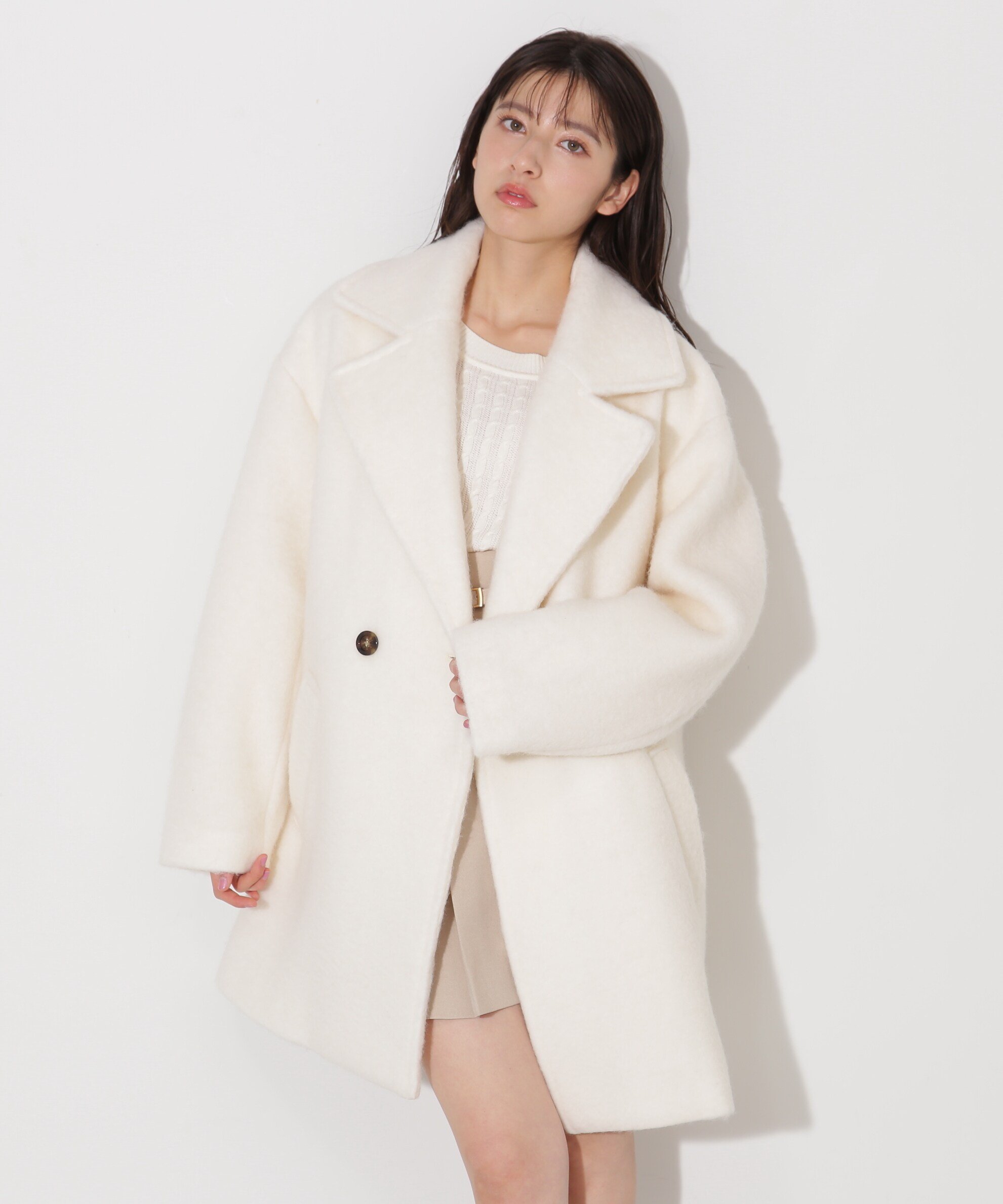 JILL by JILL STUART｜シャギー・ツィード素材バリエーションミドル丈