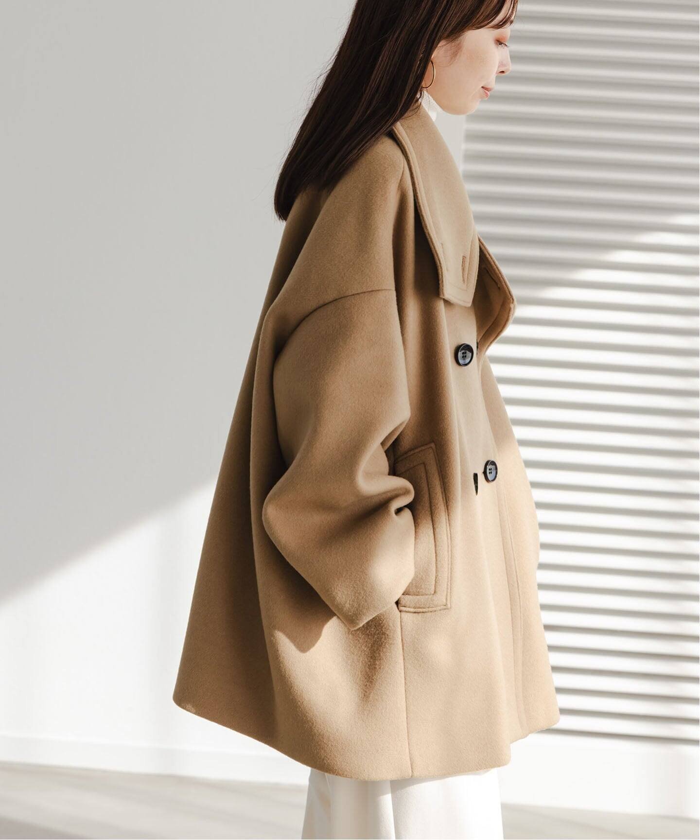 NOBLE｜《追加》スタンドカラーオーバーコート | Rakuten Fashion(楽天