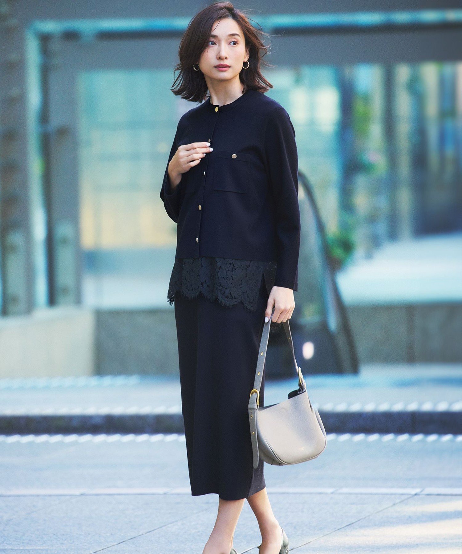 23区｜【洗える】レースコンビストレッチ マットサテン インナー