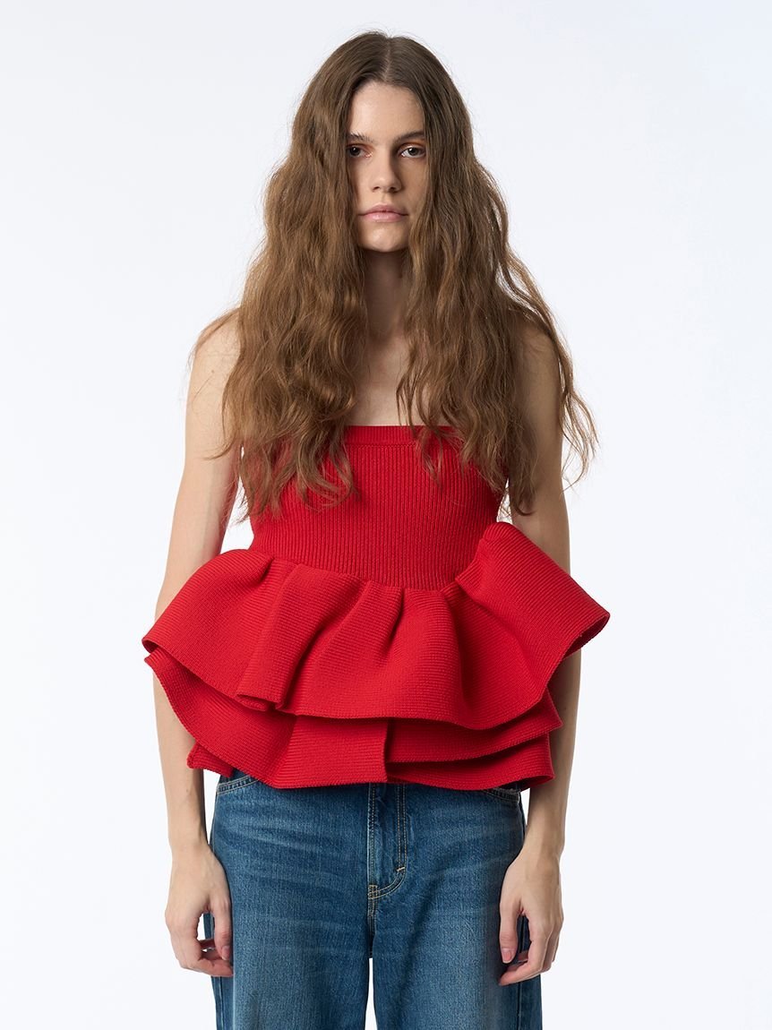 styling/｜ラッフルニットベアトップ | Rakuten Fashion(楽天