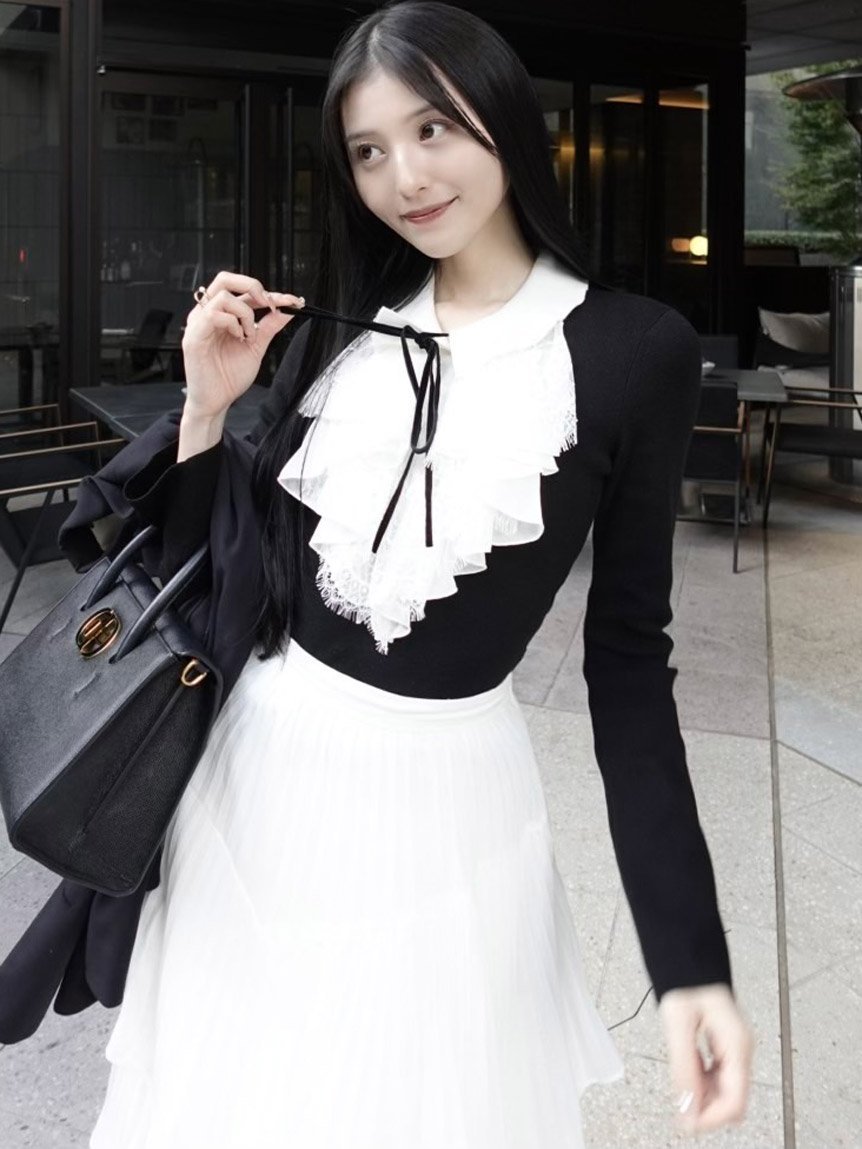 SNIDEL｜Sustainableレイヤードラッフルニットプルオーバー | Rakuten