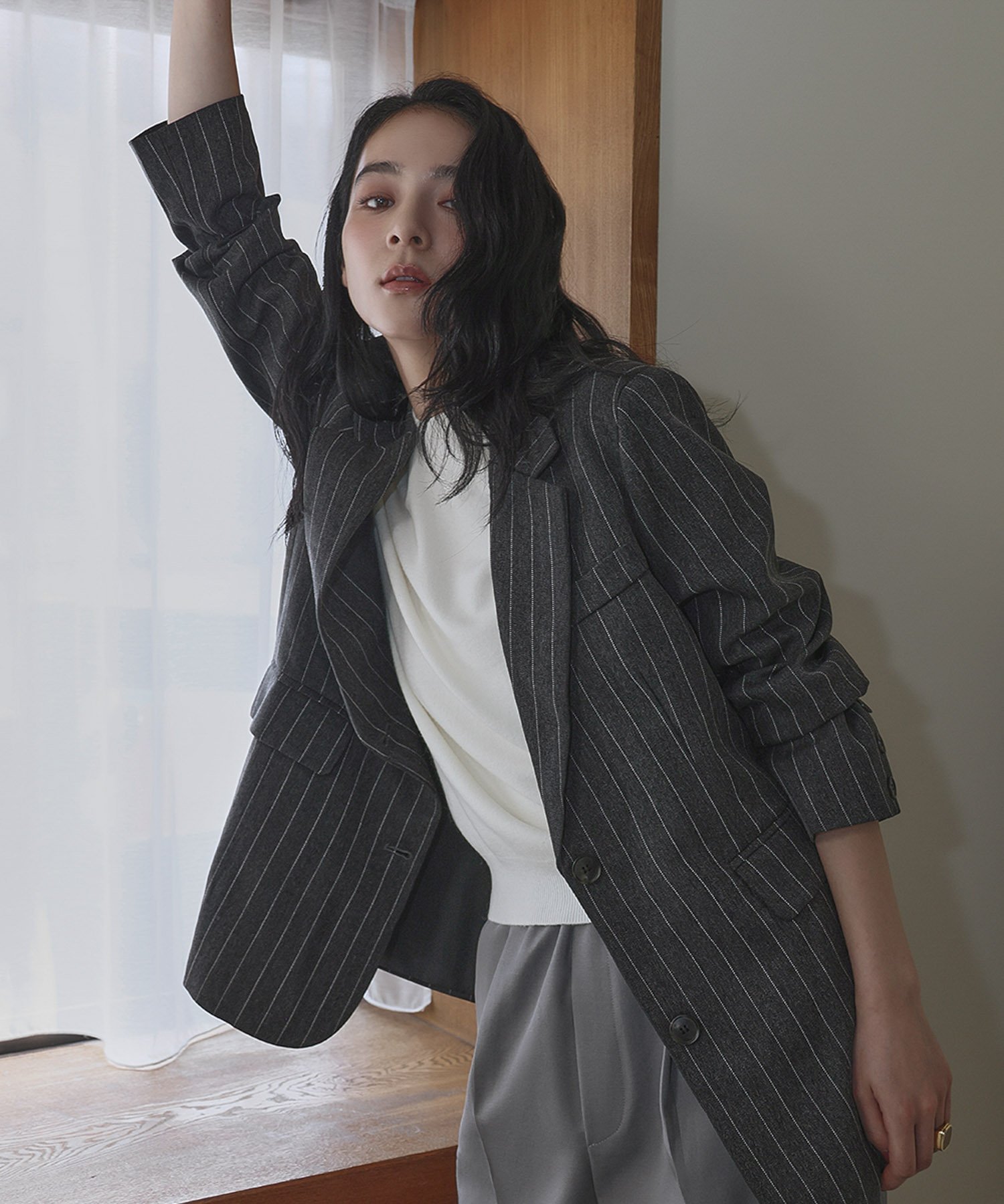 RIVER FIELD & Co.｜ピンストライプ シングル テーラードジャケット