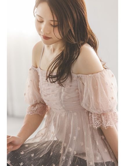 SNIDEL｜バリエオフショルレースチュニック | Rakuten Fashion(楽天