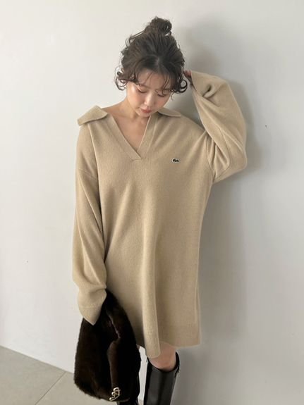 SNIDEL｜LACOSTE/スキッパーニットワンピース | Rakuten Fashion(楽天