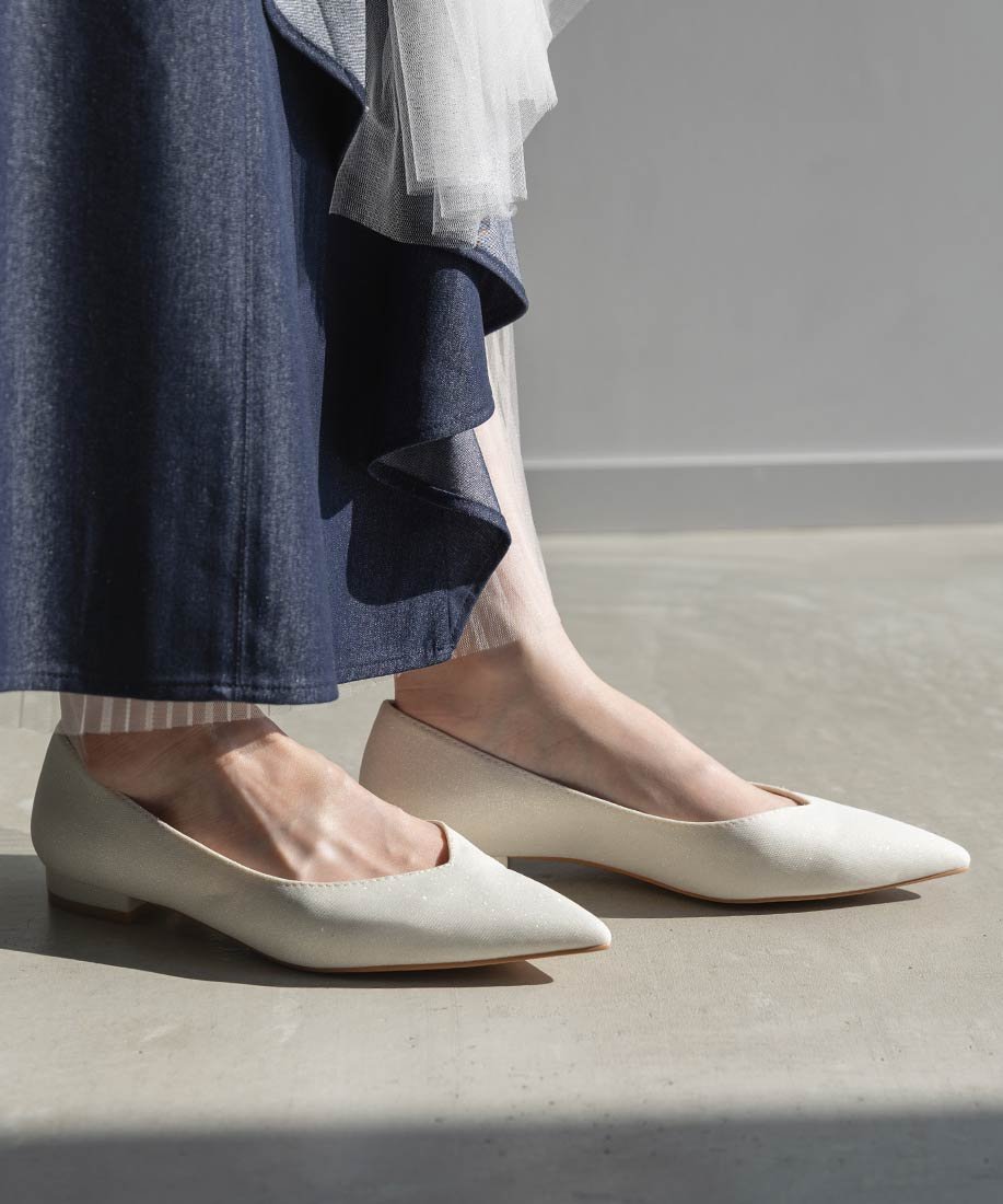 RANDA｜2WAY リボンラメフラットパンプス | Rakuten Fashion(楽天