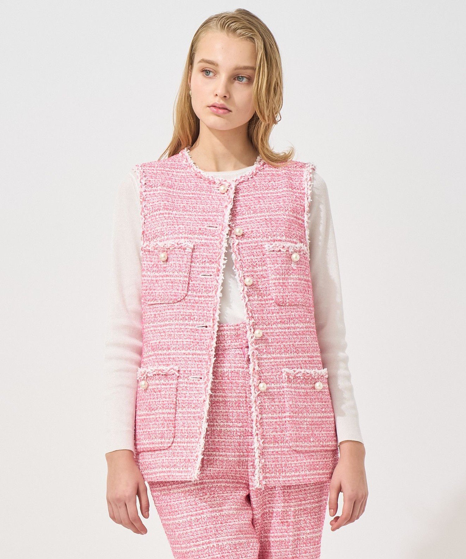 ANAYI｜【Eternal Line 2025】ミニドットツイード4ポケットジレ