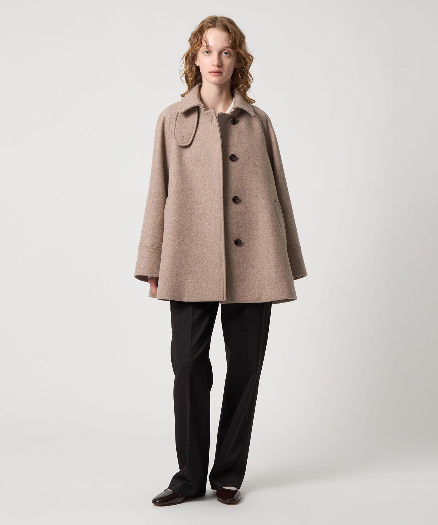 【美品】【BEAUTY&YOUTH】ウールコート ANY（エニィ） コート アウター 「フード取り外し可能」ウールライク