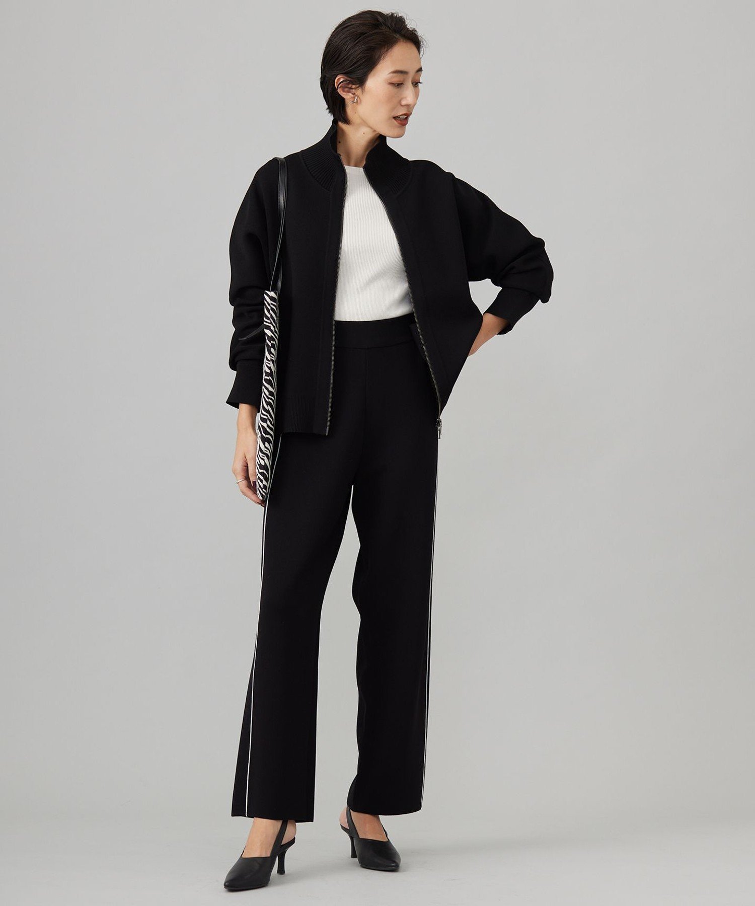 ICB｜【洗える】シンセティックダブルフェイス ニットトラック