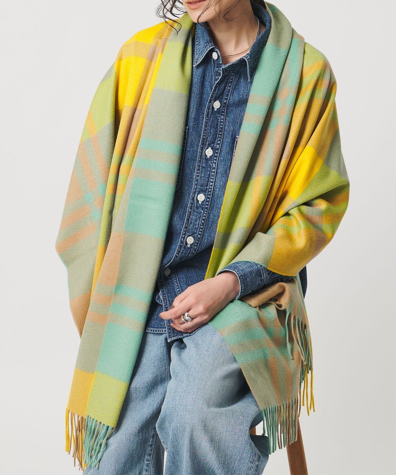 UA購入 Joshua Ellis チェック柄大判ストール ユナイテッドアローズ JOSHUA ELLIS マフラー | The MODERN STANDARD | UNITED ARROWS