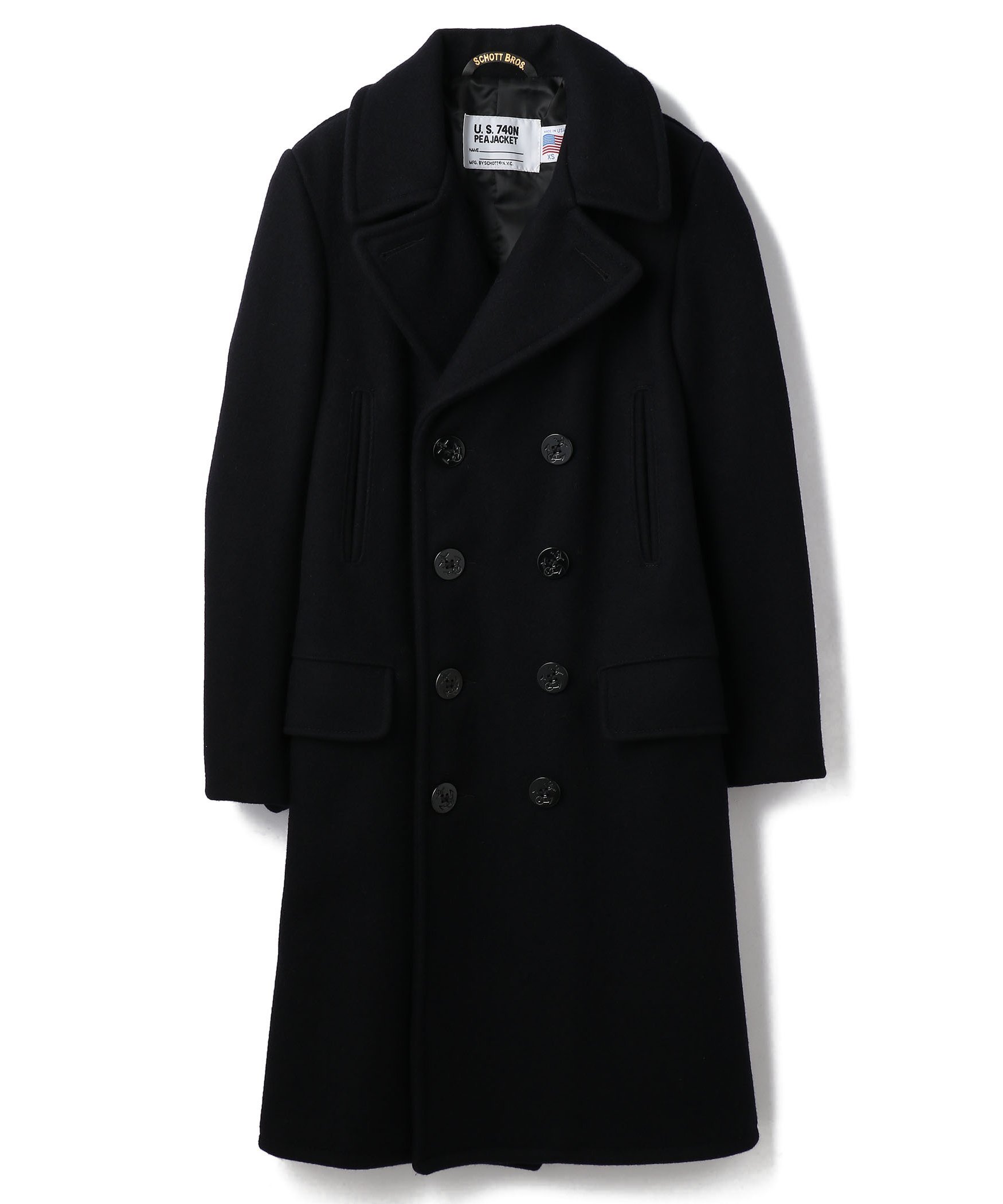 Schott｜714US LONG MELTON PEACOAT/ロング メルトン ピーコート