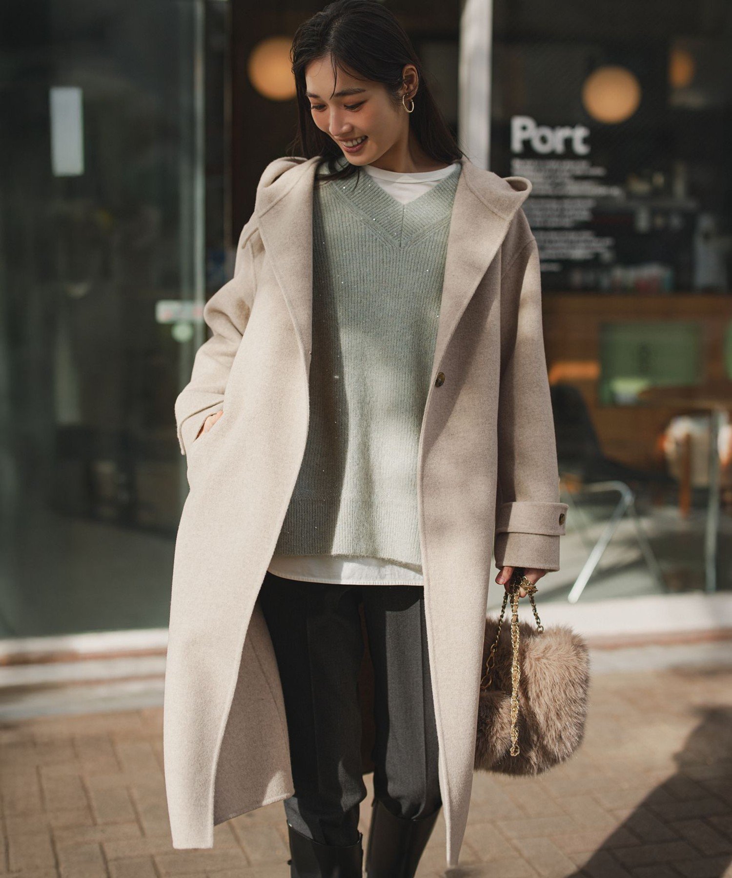 23区｜【滝沢眞規子さん着用/VERY掲載】MANTECOPureリバー フード