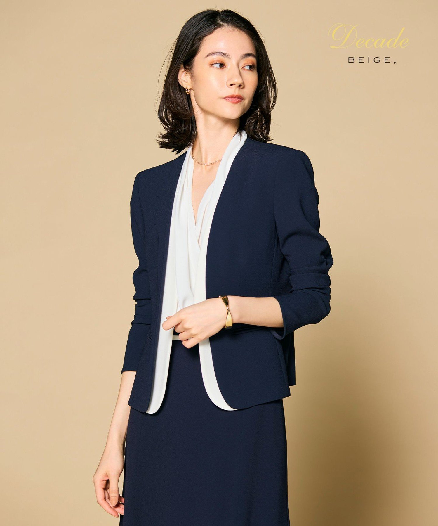 BEIGE,｜CINDY / ダブルカラージャケット | Rakuten Fashion(楽天