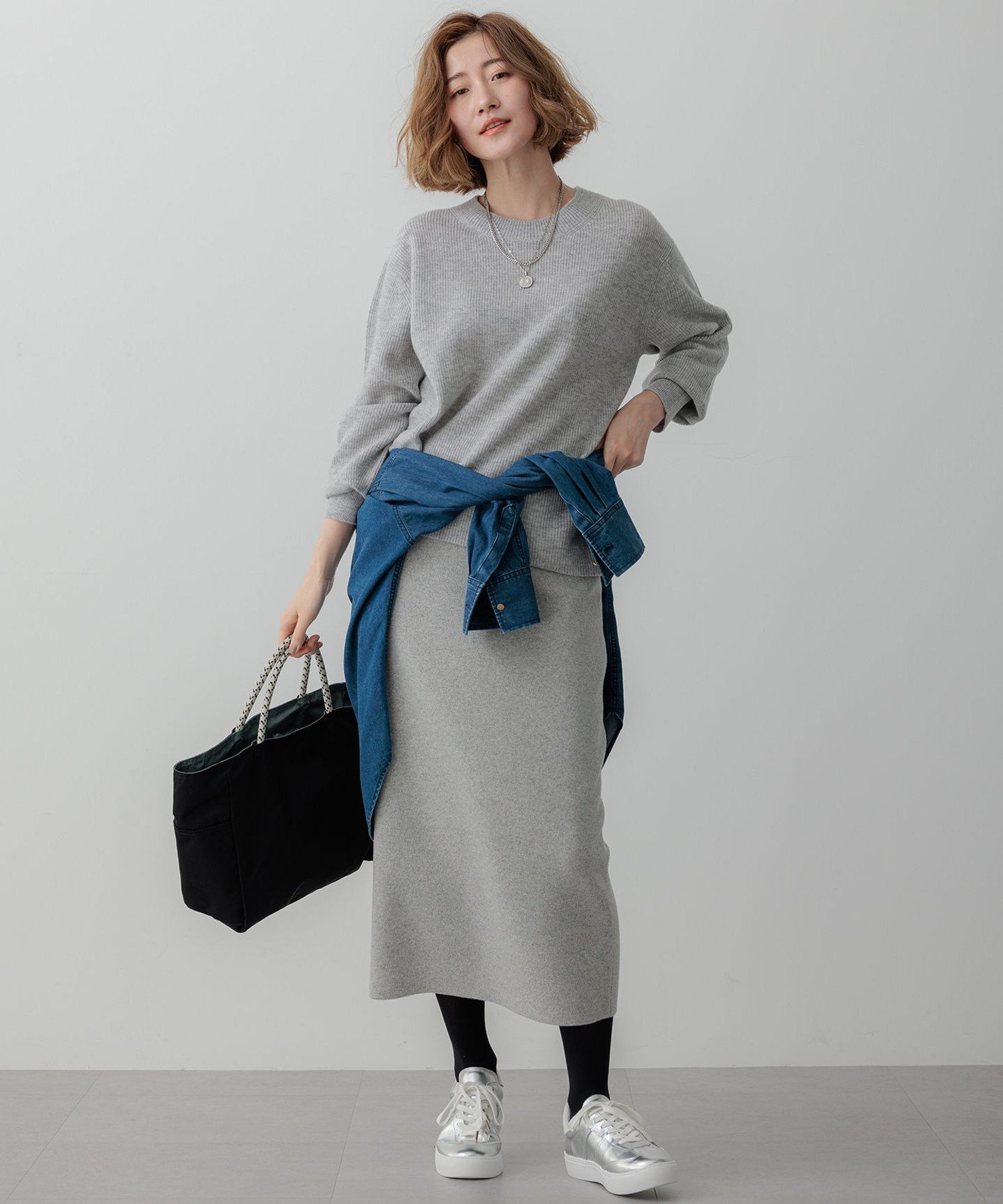 23区｜【洗える】カシミヤブレンド Iライン ニットスカート | Rakuten