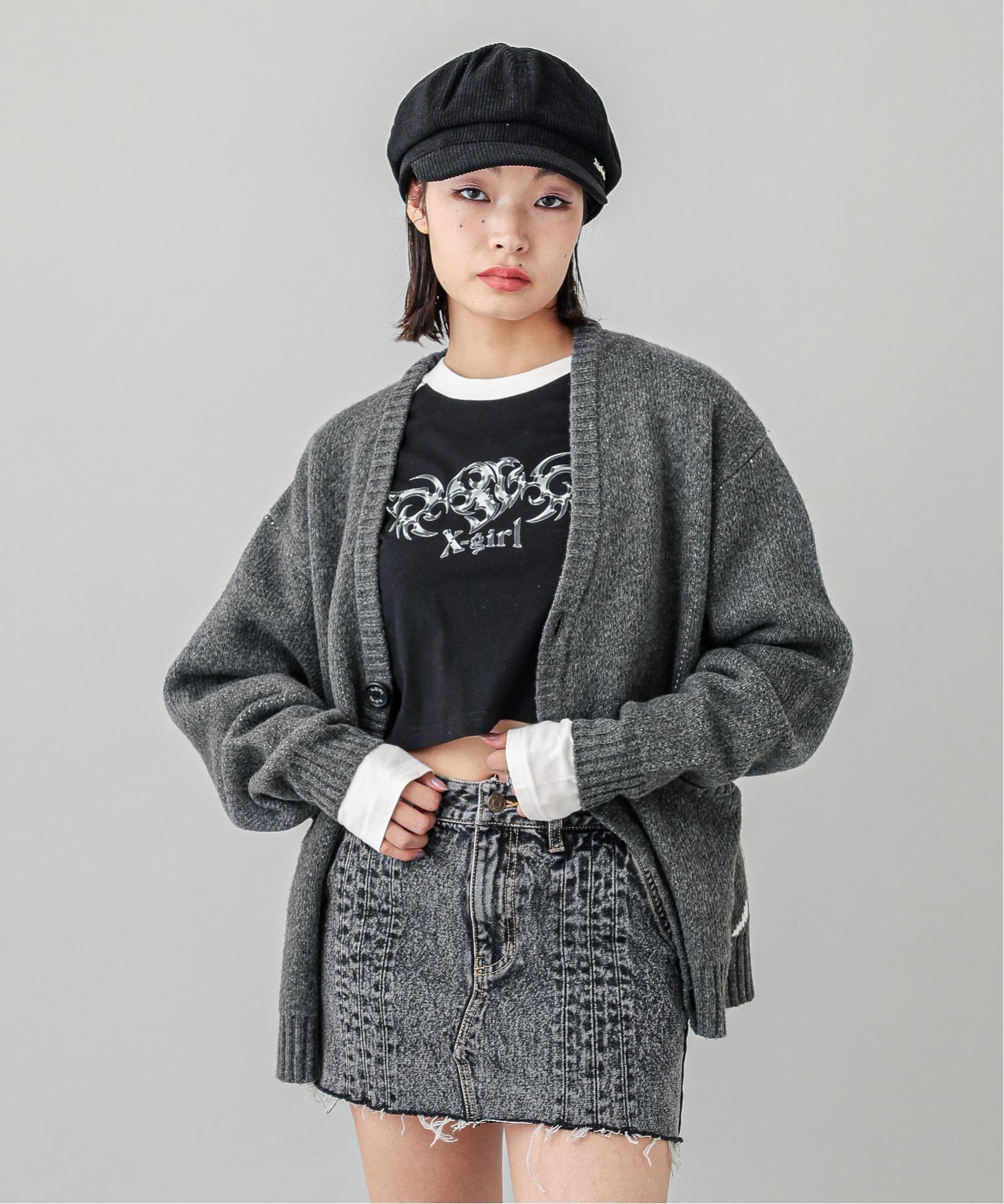X-girl｜FACE KNIT CARDIGAN | Rakuten Fashion(楽天ファッション／旧
