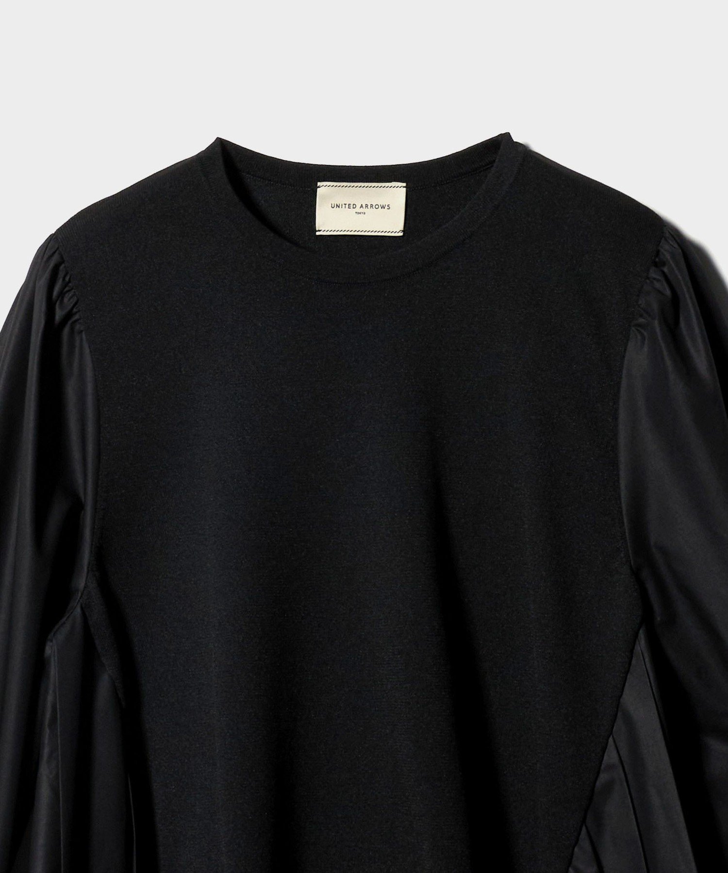 UNITED ARROWS｜プリーツ コンビ ニット ブラウス -ウォッシャブル