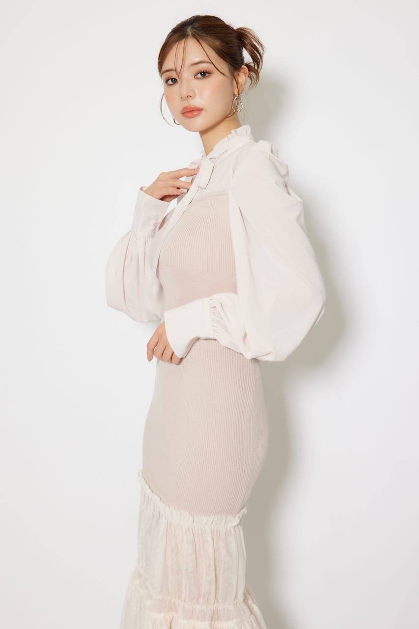 rienda｜チュールドッキングニットマーメイドワンピース | Rakuten