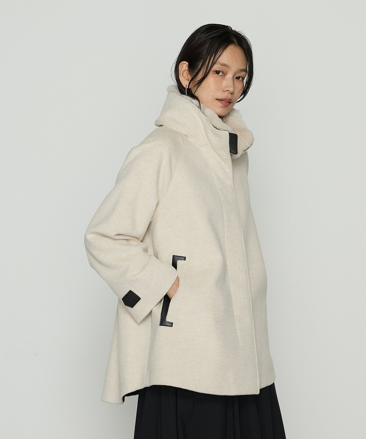 COMME CA｜アンゴラウール ・Aラインショートコート | Rakuten Fashion
