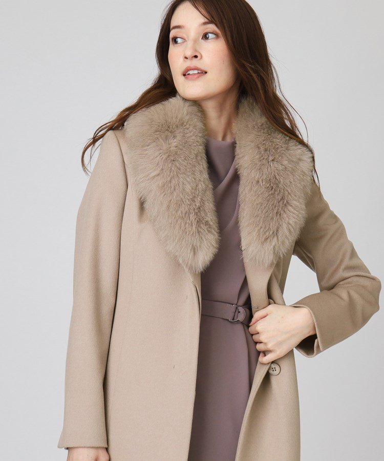 COUP DE CHANCE｜【日本製/フォックスファー/カシミヤ混】ファー付