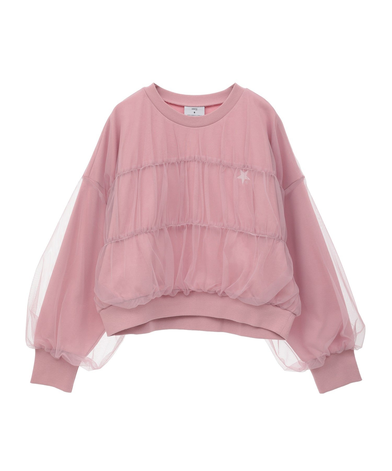 CONVERSE TOKYO｜SHIRRING TULLE DOCKING SWEAT | Rakuten Fashion