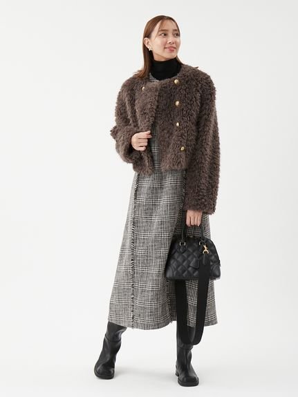 Mila Owen｜金釦フェイクファー短丈ジャケット | Rakuten Fashion(楽天