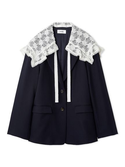 SNIDEL｜レースカラーテーラードジャケット | Rakuten Fashion(楽天
