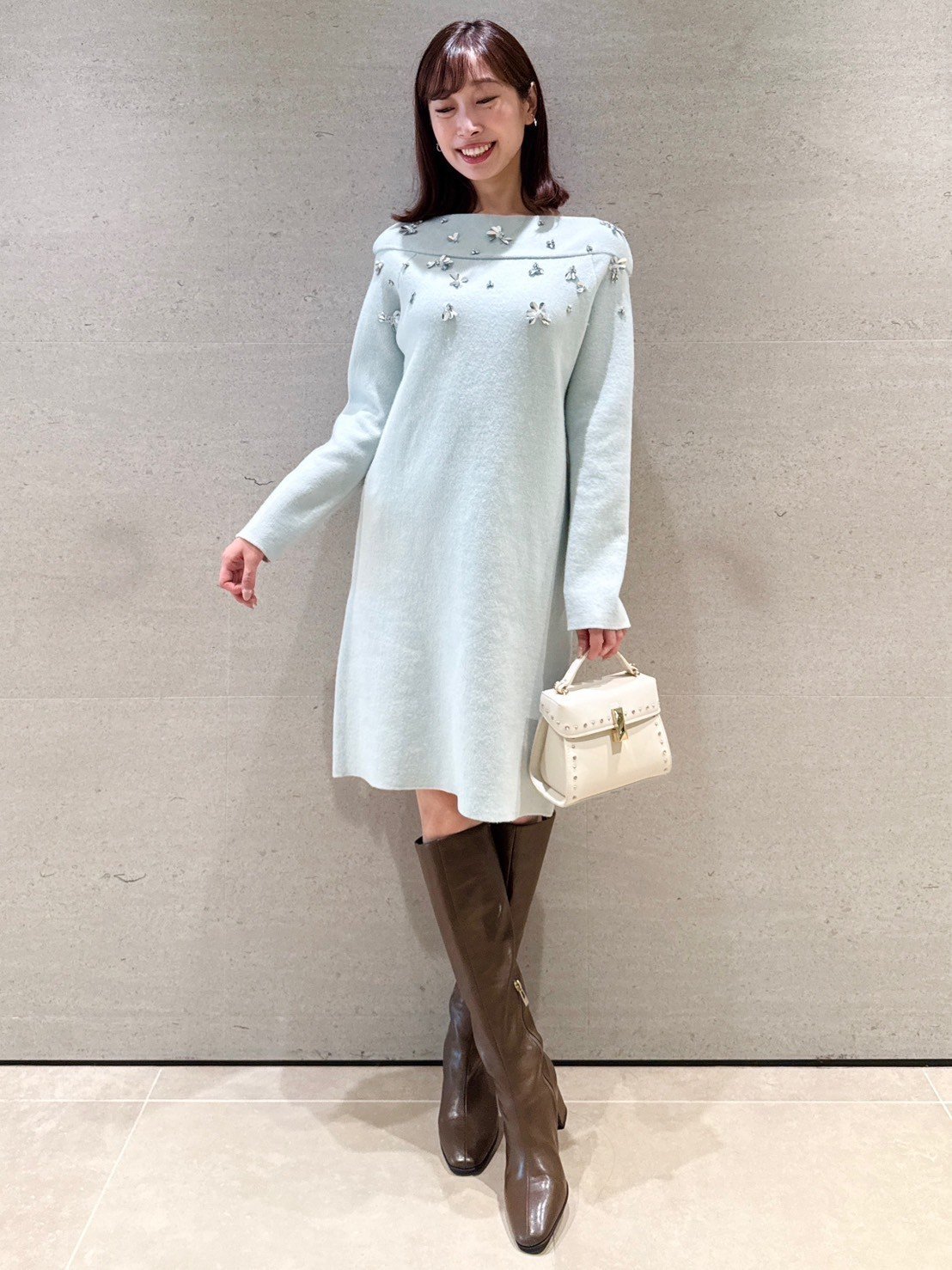 CELFORD｜ペタルビジューニットワンピース | Rakuten Fashion(楽天