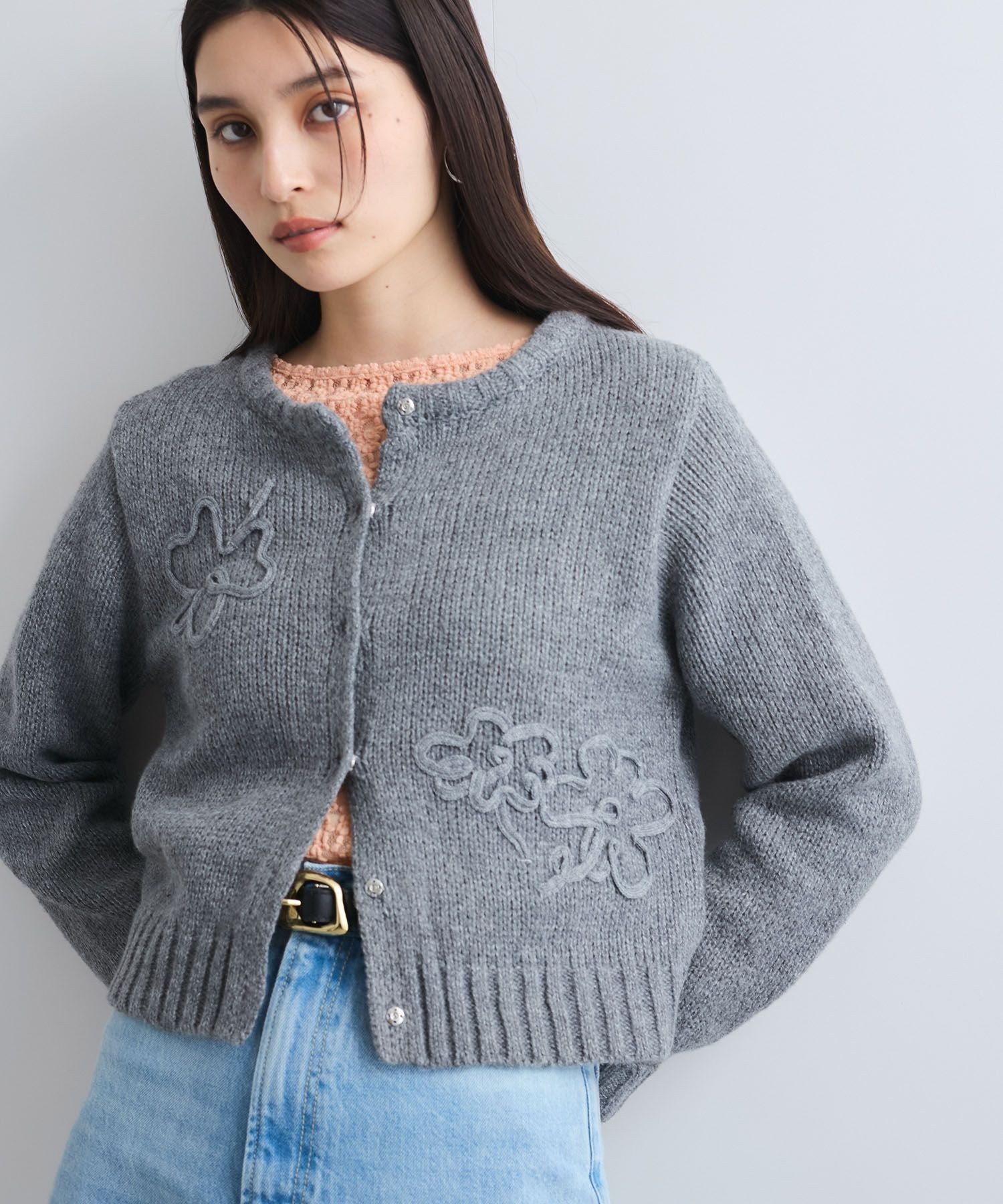VIS｜【WEB限定】刺繍フラワーカーディガン | Rakuten Fashion(楽天