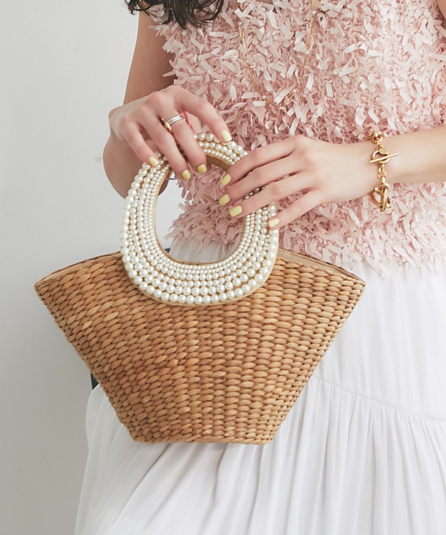 La boutique BonBon｜【復刻!】パールハンドルバスケットS/チェーン付