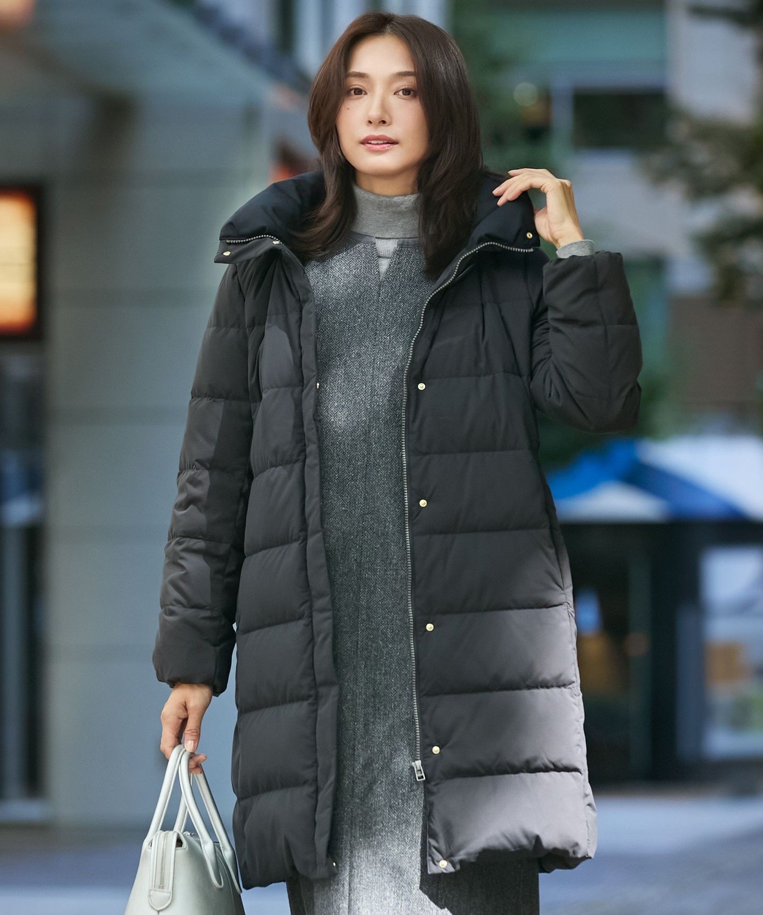 J.PRESS｜ブラッシュドマルチポリ ロング ダウン コート | Rakuten