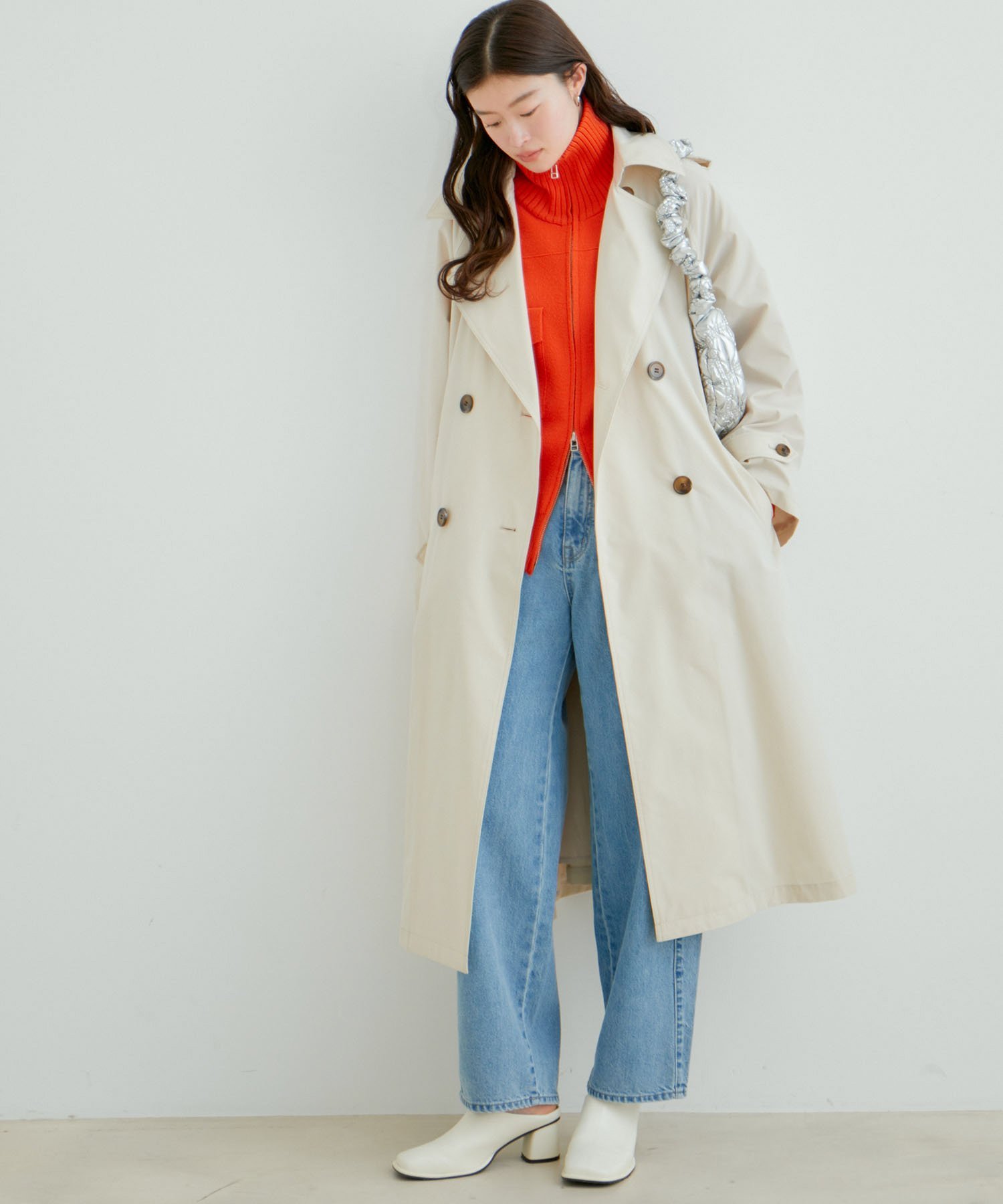 VIS｜【撥水・花粉ガード】ロングトレンチコート【 インフルエンサーり