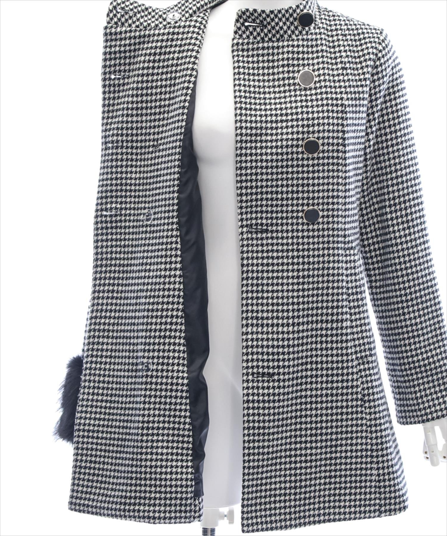 clear｜ミドル丈ダブルボタンファー付きコート | Rakuten Fashion(楽天