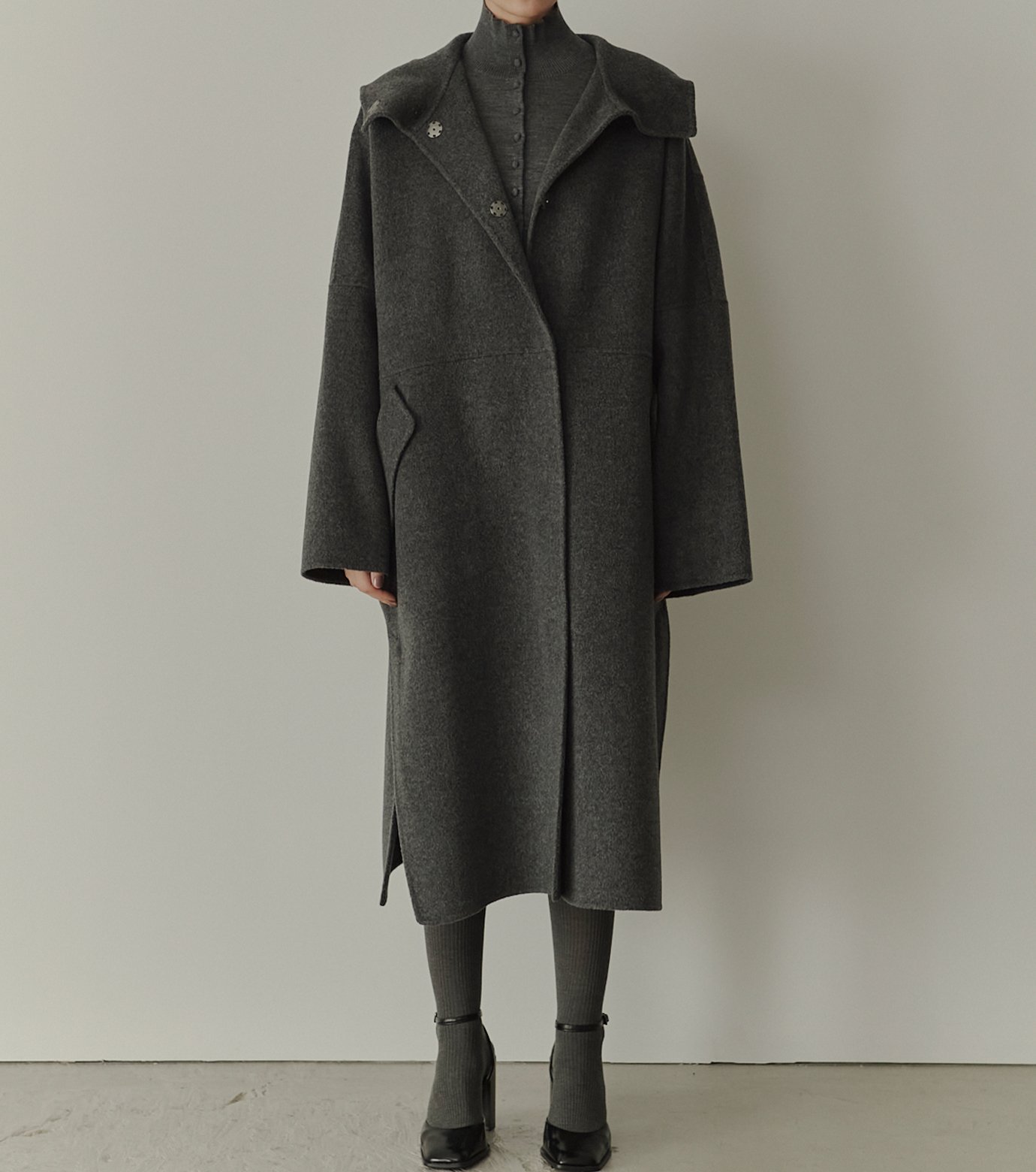 LE CIEL BLEU｜フードダブルフェイスコート / Hooded Double-Face Coat