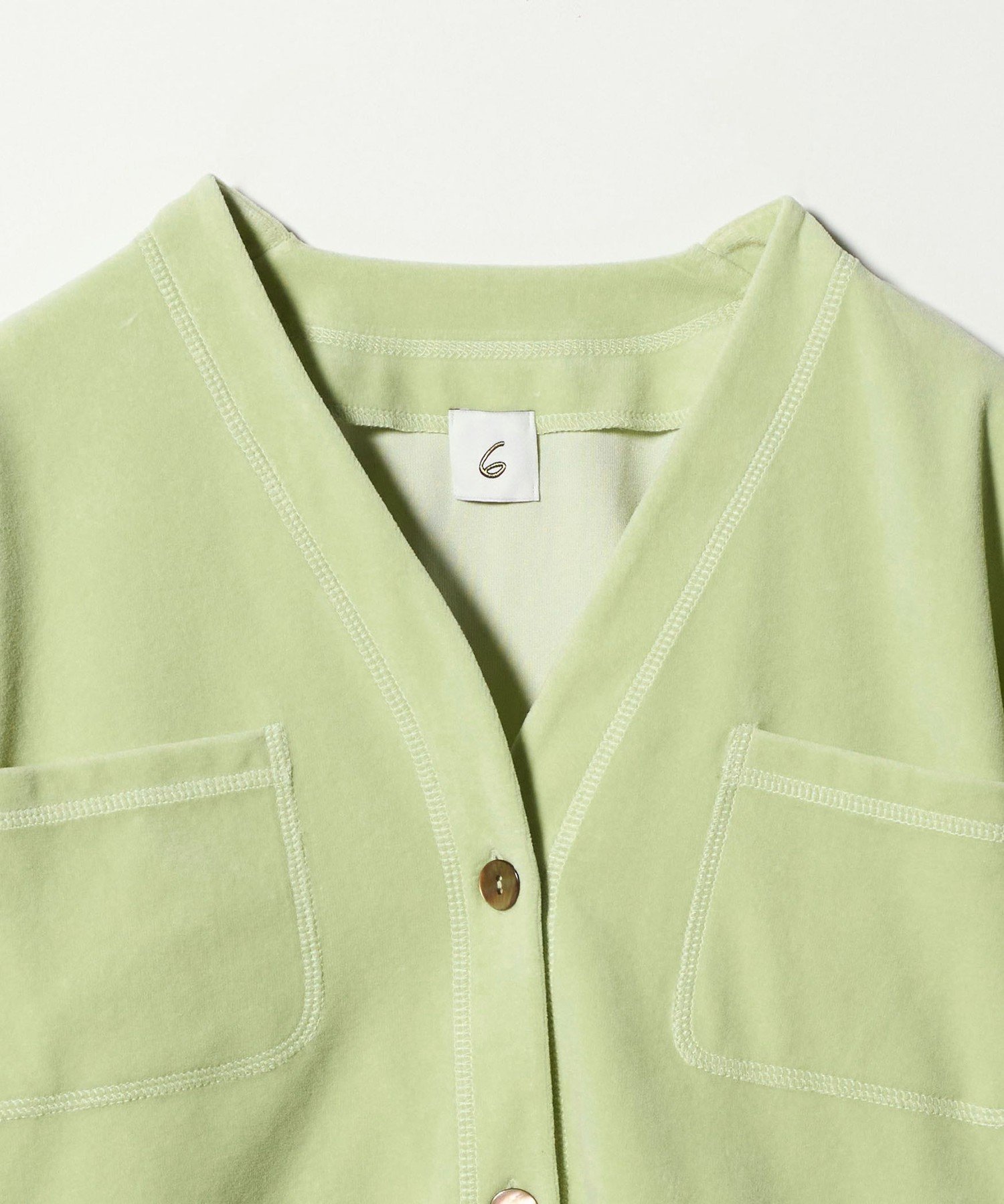 今期2026春夏<6（ROKU）＞ベロア カラー カーディガン BEAUTY&YOUTH UNITED ARROWS｜<6(ROKU)>ベロア カラー カーディガン