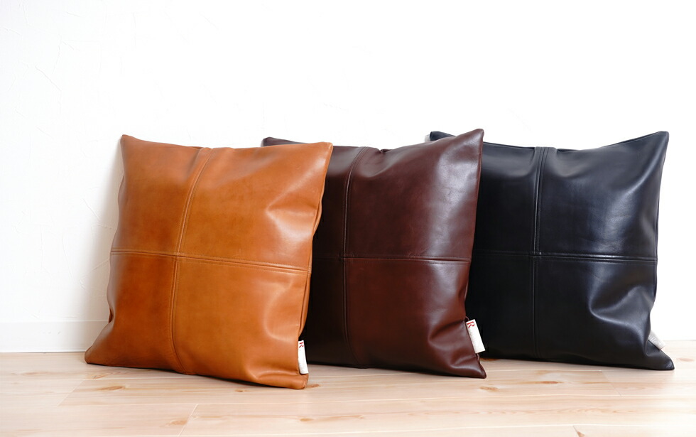 楽天市場】クッションカバー クッション レザー カウレザー 牛革 角型