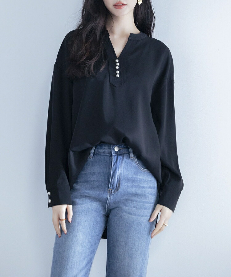 楽天市場】＼30%OFFクーポン配布中／ブラウス 長袖 レディース パール