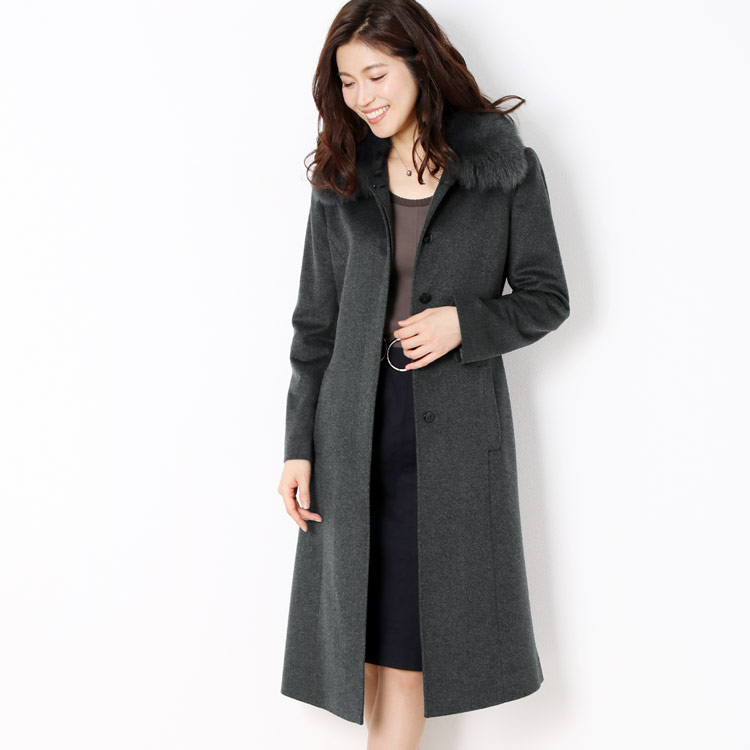 楽天市場】カシミヤ コート レディース 100％ ロングコート フォックス