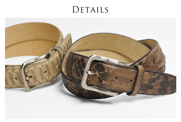 楽天市場】【5%offクーポン】イタリア製 パイソン レザー ベルト 40mm