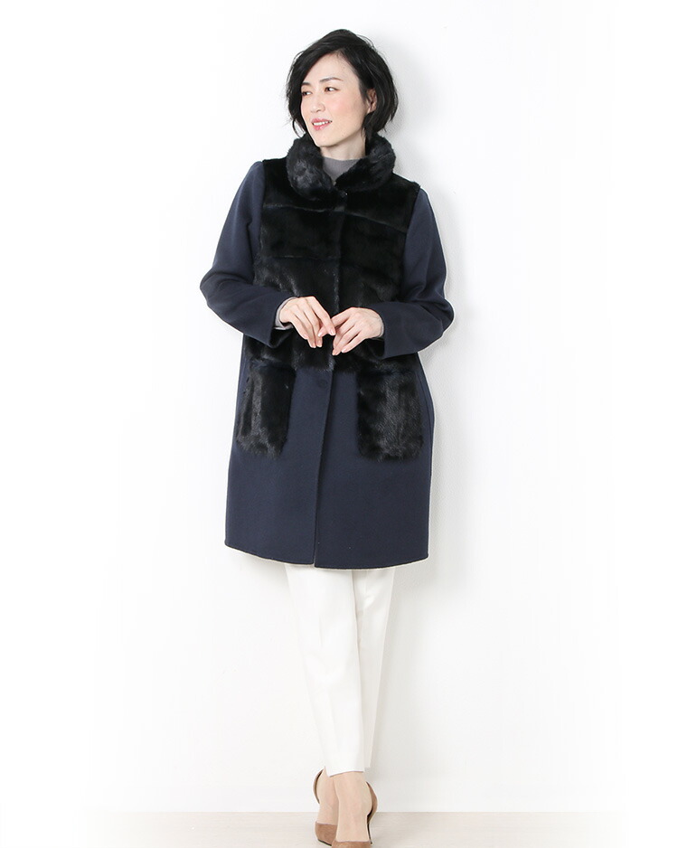 楽天市場】【期間限定価格】ミンク ＆ カシミヤ 混 ウール コート 一枚