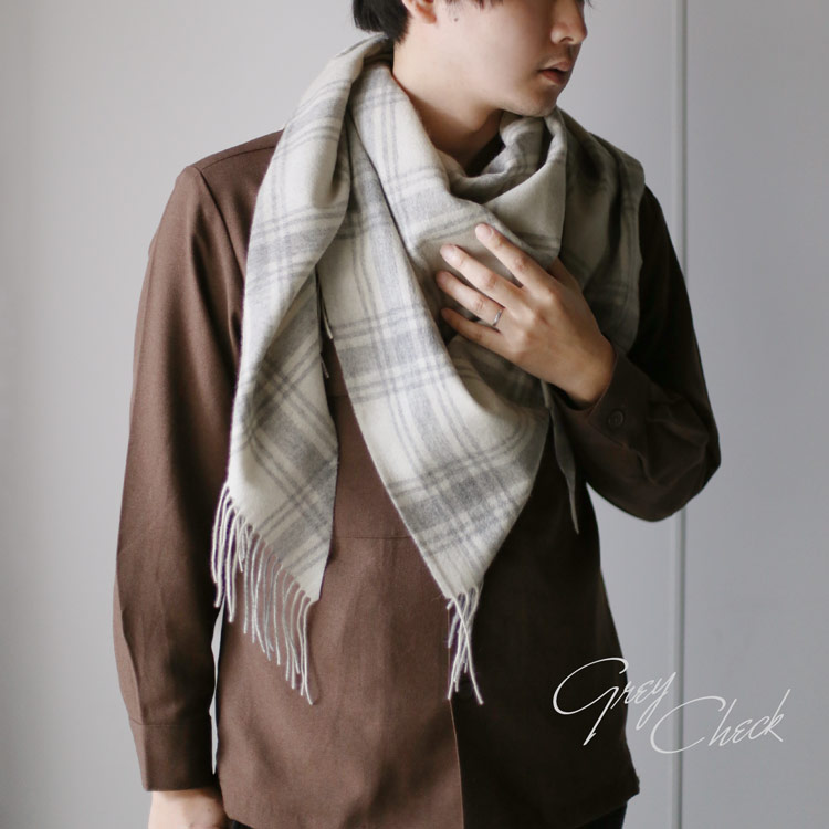 楽天市場】カシミヤストール100% ストール メンズ チェック チェック柄