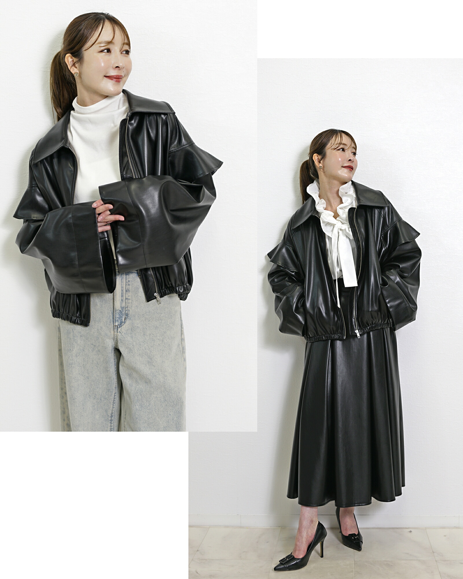 楽天市場】フェイクレザージャケット レディース 秋冬 PUレザー