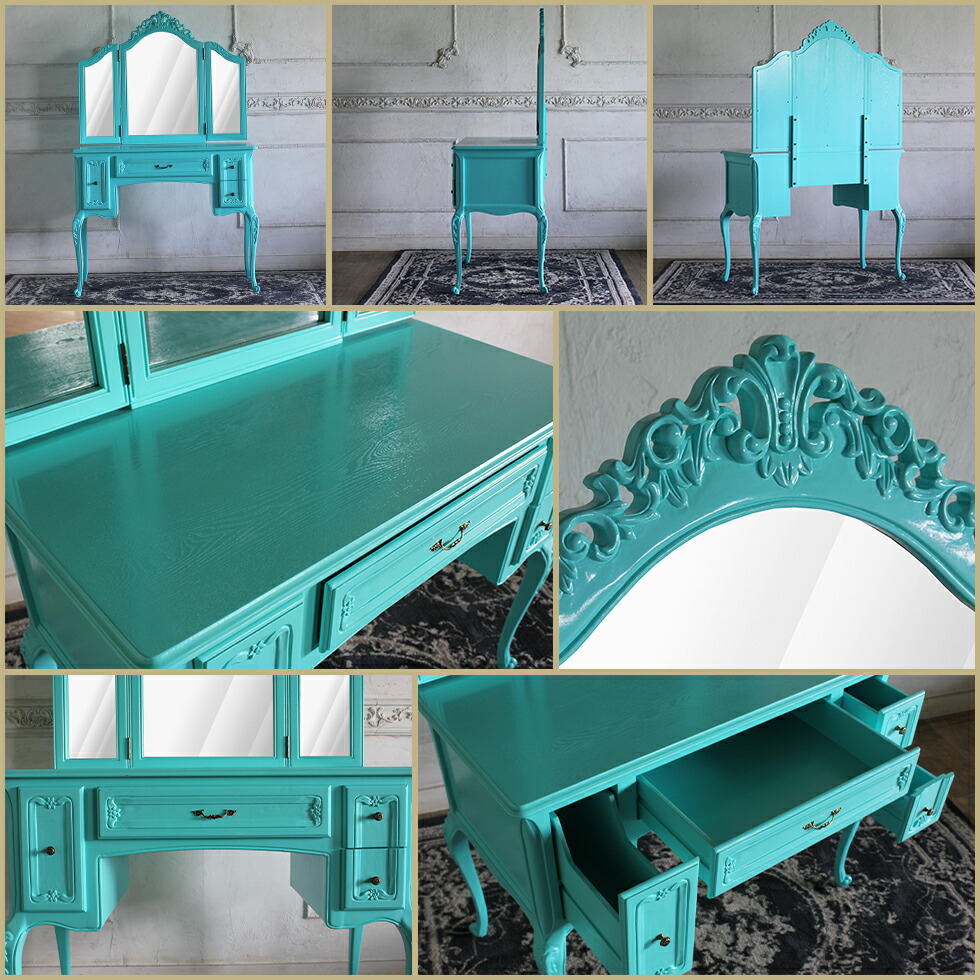 楽天市場】姫系 ドレッサー 家具 かわいい ロココ 調 三面鏡