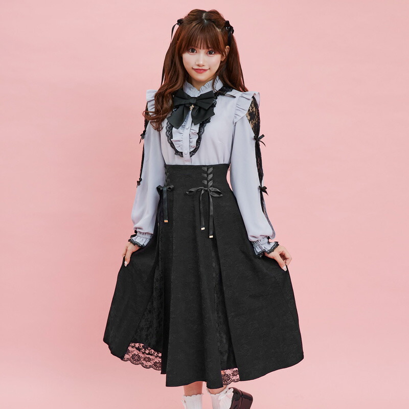 楽天市場】レース切替バラ柄ジャガードミディスカート9/27 12:00 再